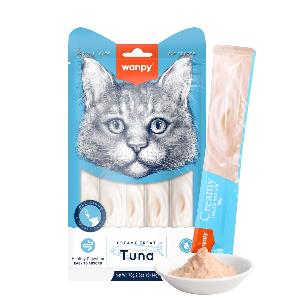 Wanpy Creamy Lickable Cat Treats Tuna 14gm x 5pcs