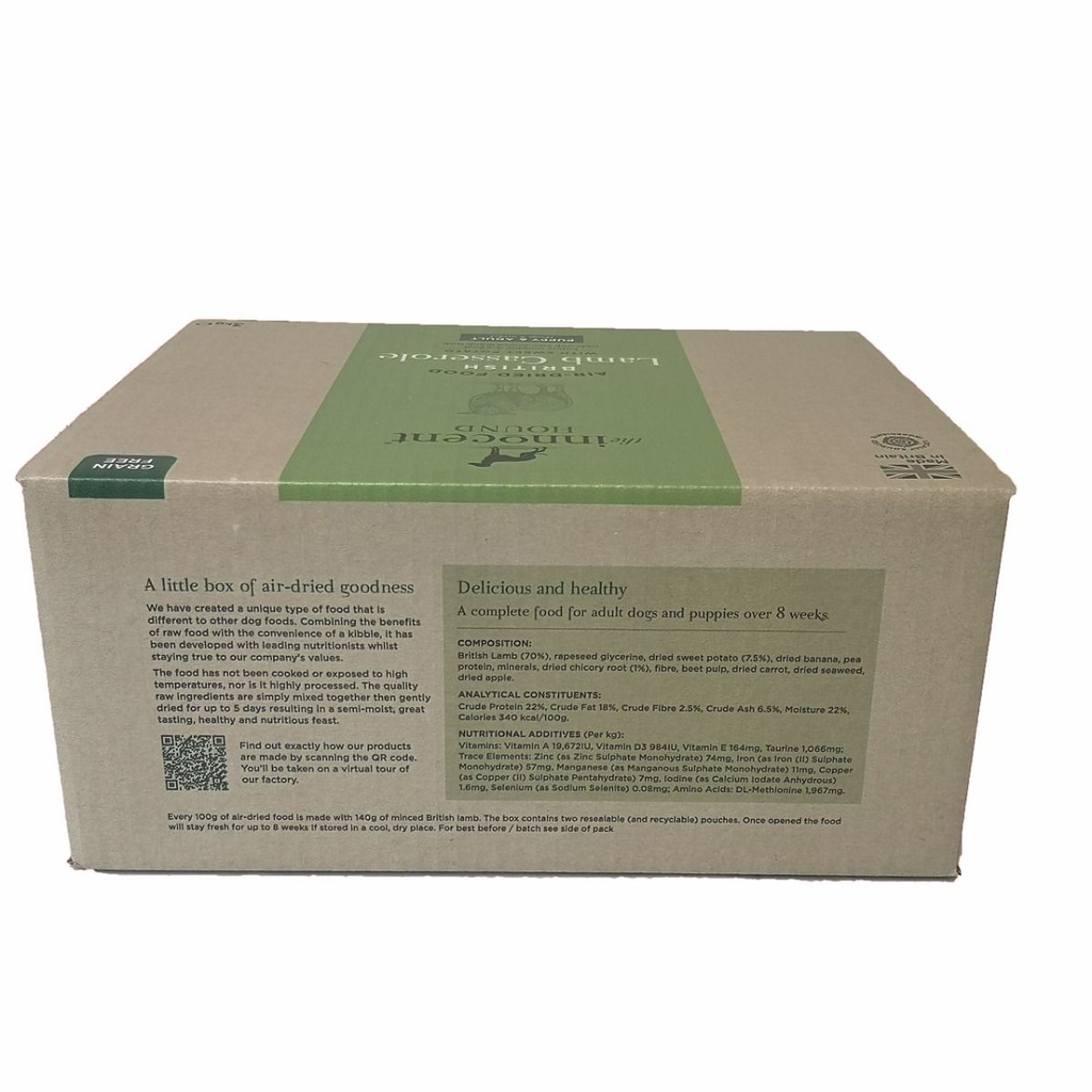 The Innocent Hound Air-Dried British Lamb Casserole Dry Dog Food 1.5kg