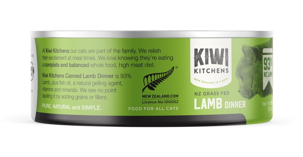Kiwi Kitchens Grass Fed Lamb Dinner Canned Wet Cat Food 