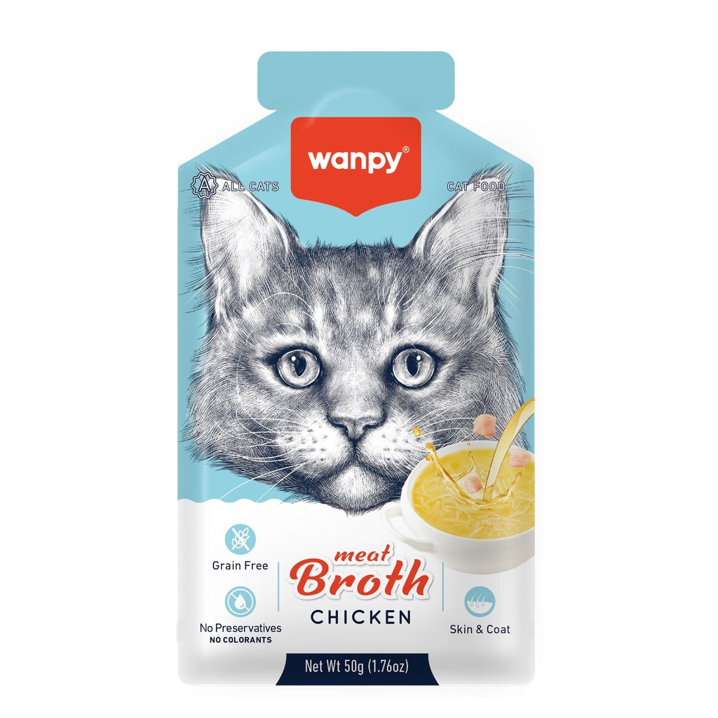 Wanpy Meat Broth Chicken for Cats 50gm