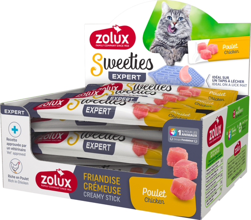 [ZL582161] Zolux Sweeties Creamy Stick for Cat  Chicken 48pcs x 14gm
