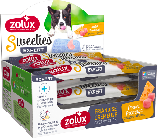 [ZL482340] Zolux Sweeties Creamy Stick For Dog Chicken Cheese 48pcs x 14gm