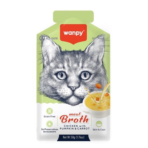 [RAC-59] Wanpy Meat Broth Chicken with Pumpkin & Carrot for Cats 50gm