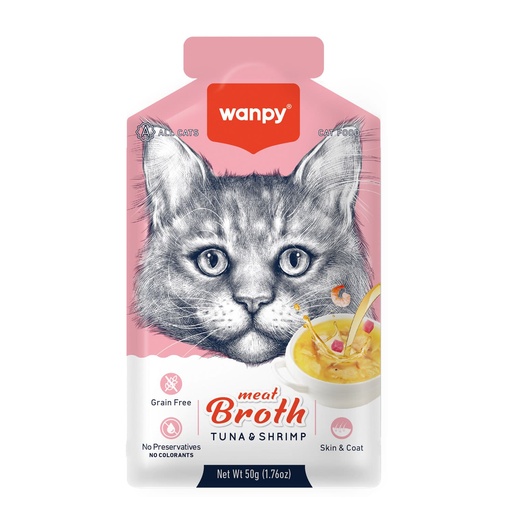 [RAC-62] Wanpy Meat Broth Tuna & Shrimp for Cats 50gm
