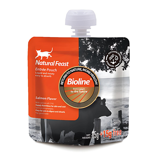 [6970117126389] Bioline Natural Feast Entree Pouch Salmon Flavor  85g+15g