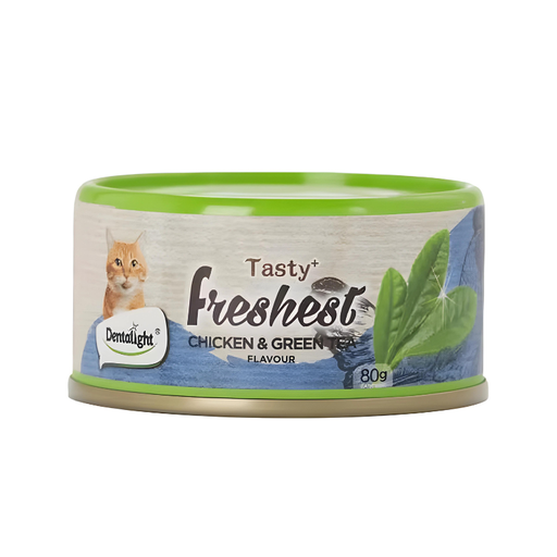 [DL11551] Dentalight Tasty Freshest Cat Treat in Can Chicken & Green Tea 6x80gm