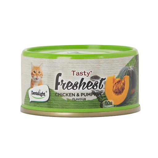 [DL11544] Dentalight Tasty Freshest Cat Treat in Can Chicken & Pumpkin 6x80gm