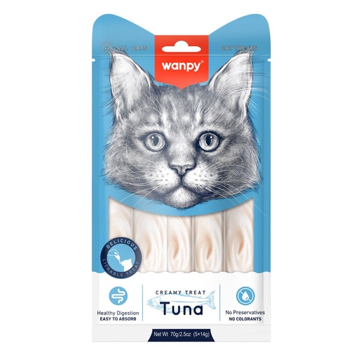 [RAC-54] Wanpy Creamy Lickable Cat Treats Tuna 14gm x 5pcs