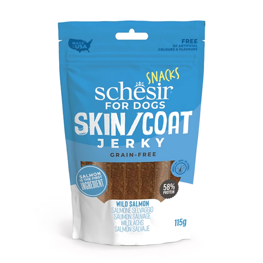 [SCINV26262504] Schesir Grain-Free Dog Snacks Skin & Coat Jerky 115g Salmon