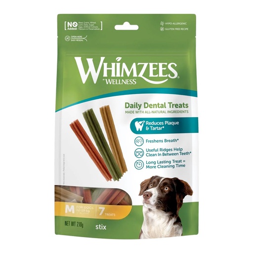 [5744] Whimzees Stix Medium Mix 7pcs