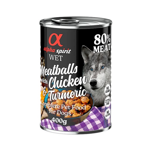 [5100] Alpha Spirit Meatballs Chicken and Turmeric 400gm