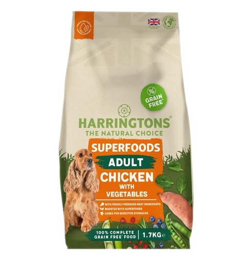 [HARRGFSC-1.7kg] Harringtons Superfoods Chicken with Vegetables Adult Dry Dog Food 1.7kg