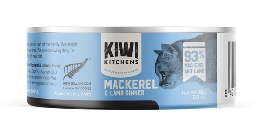[686-85g] Kiwi Kitchens Mackerel & Lamb Dinner Canned Wet Cat Food 