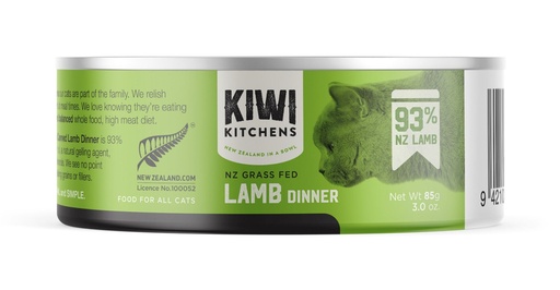 [68300-85g] Kiwi Kitchens Grass Fed Lamb Dinner Canned Wet Cat Food 