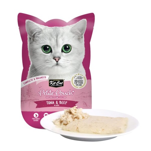 [KC-07168] Kit Cat Petite Pouch Tuna & Beef 70gm